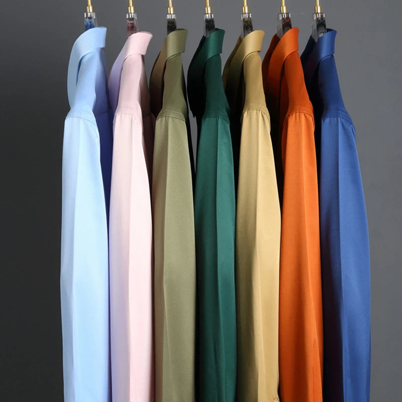 Men's Solid Business Formal Shirt ,Non-Iron