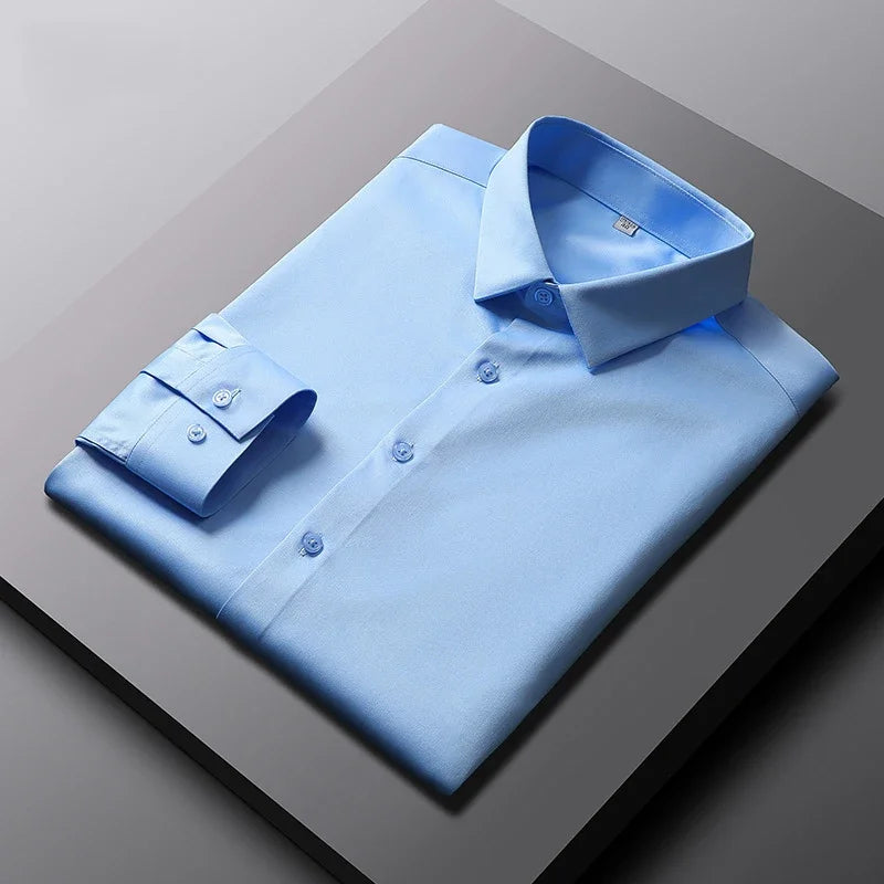 Men's Solid Business Formal Shirt ,Non-Iron