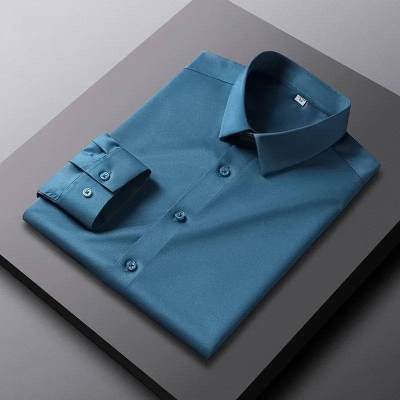 Men's Solid Business Formal Shirt ,Non-Iron
