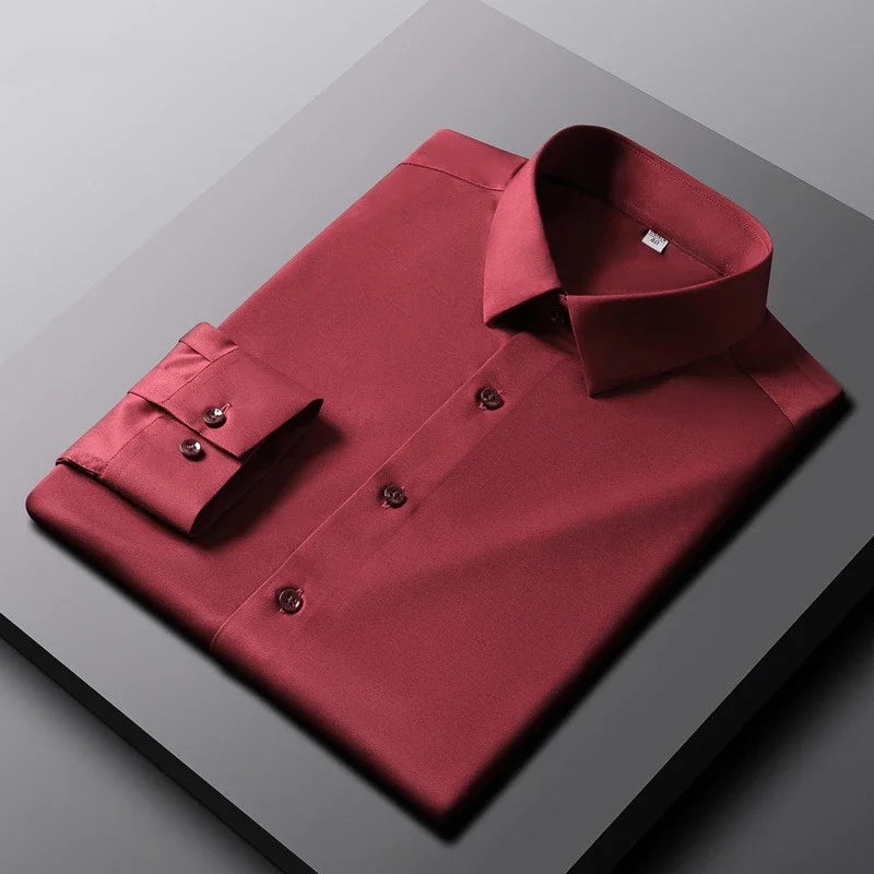 Men's Solid Business Formal Shirt ,Non-Iron