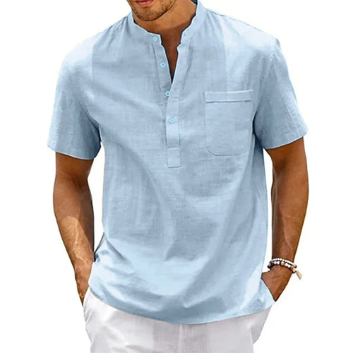Classic,casual Cotton Linen Henley