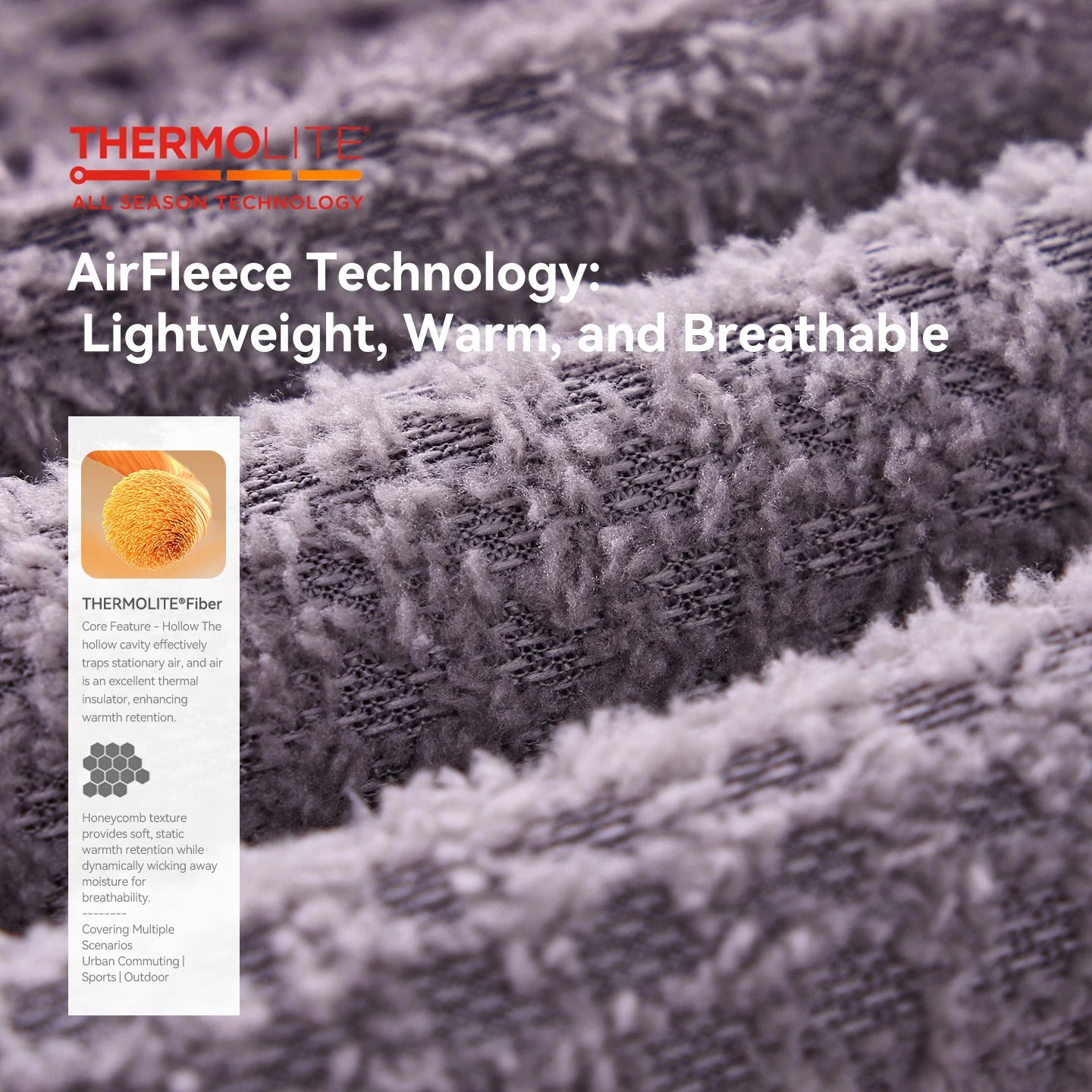 Thermolite® Thermal Hoodie, Fleece Hoodie, Unisex, Lightweight Warm