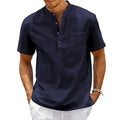 Classic,casual Cotton Linen Henley