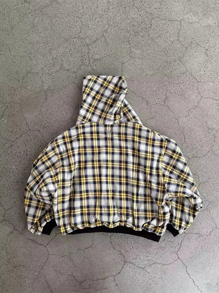 Women's Winter Plaid Hoodie, Reversible Zip