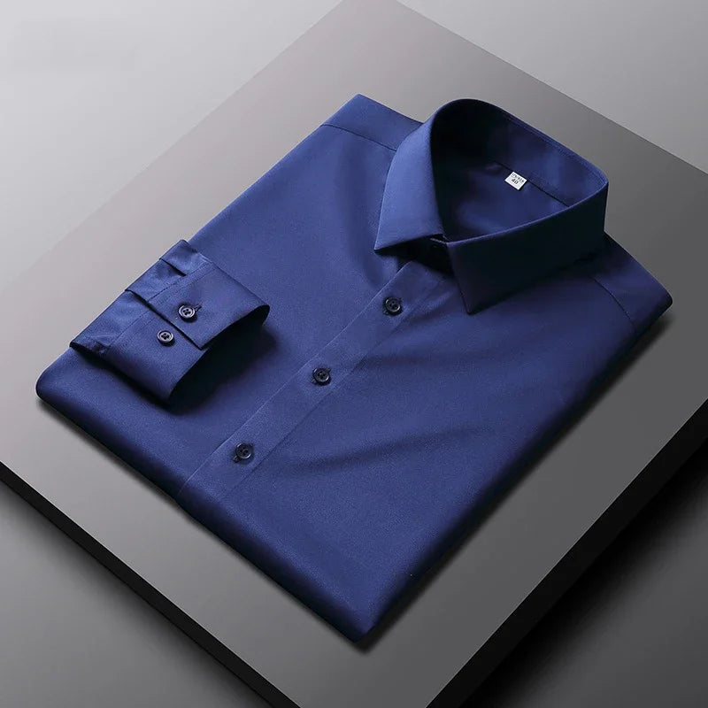Men's Solid Business Formal Shirt ,Non-Iron