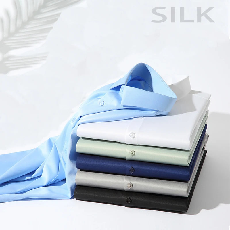 Men's Solid Business Formal Shirt ,Non-Iron